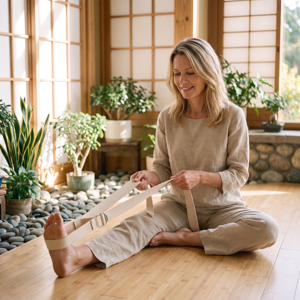 Sangle de Yoga en Coton Beige, 300 cm