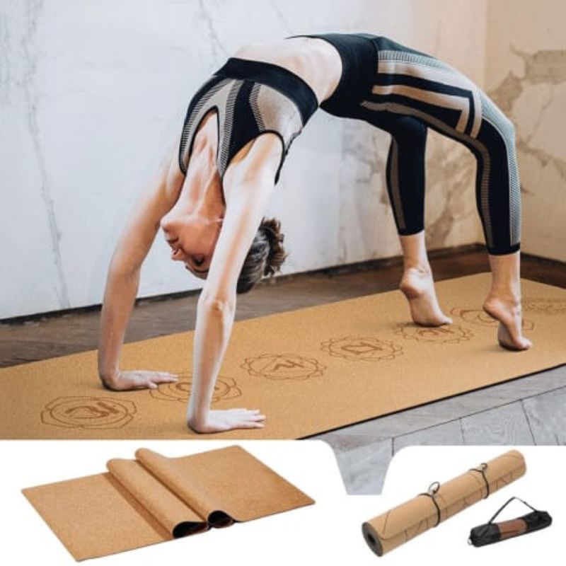 Tapis de Yoga en liège naturelle - Mandala