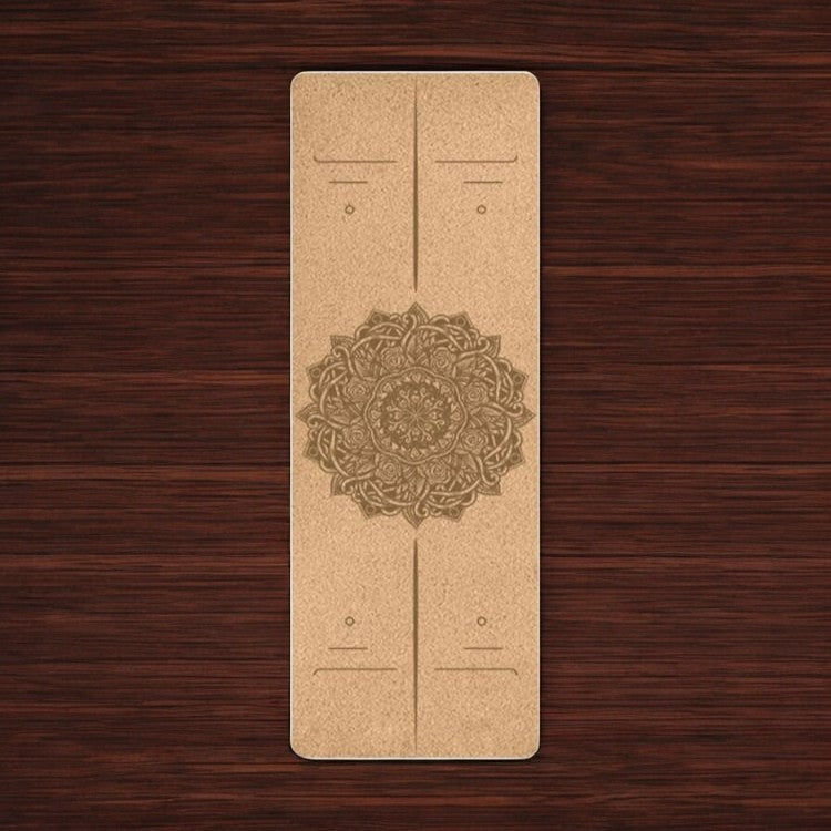 Tapis de Yoga en liège naturelle - Mandala Image
