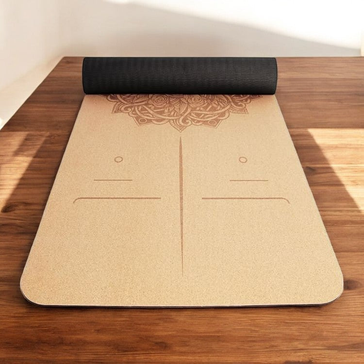Tapis de Yoga en liège naturelle - Mandala Image