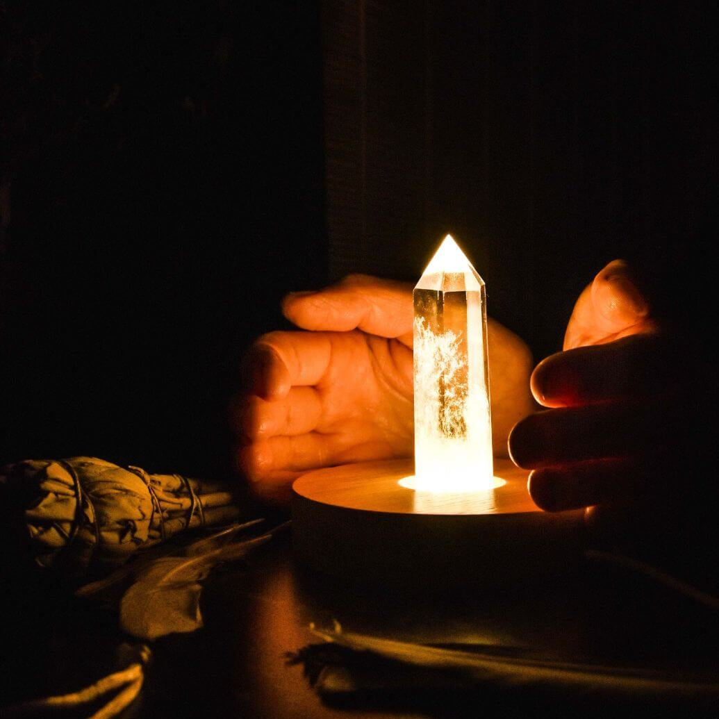 Lampe quartz allumée ambiance