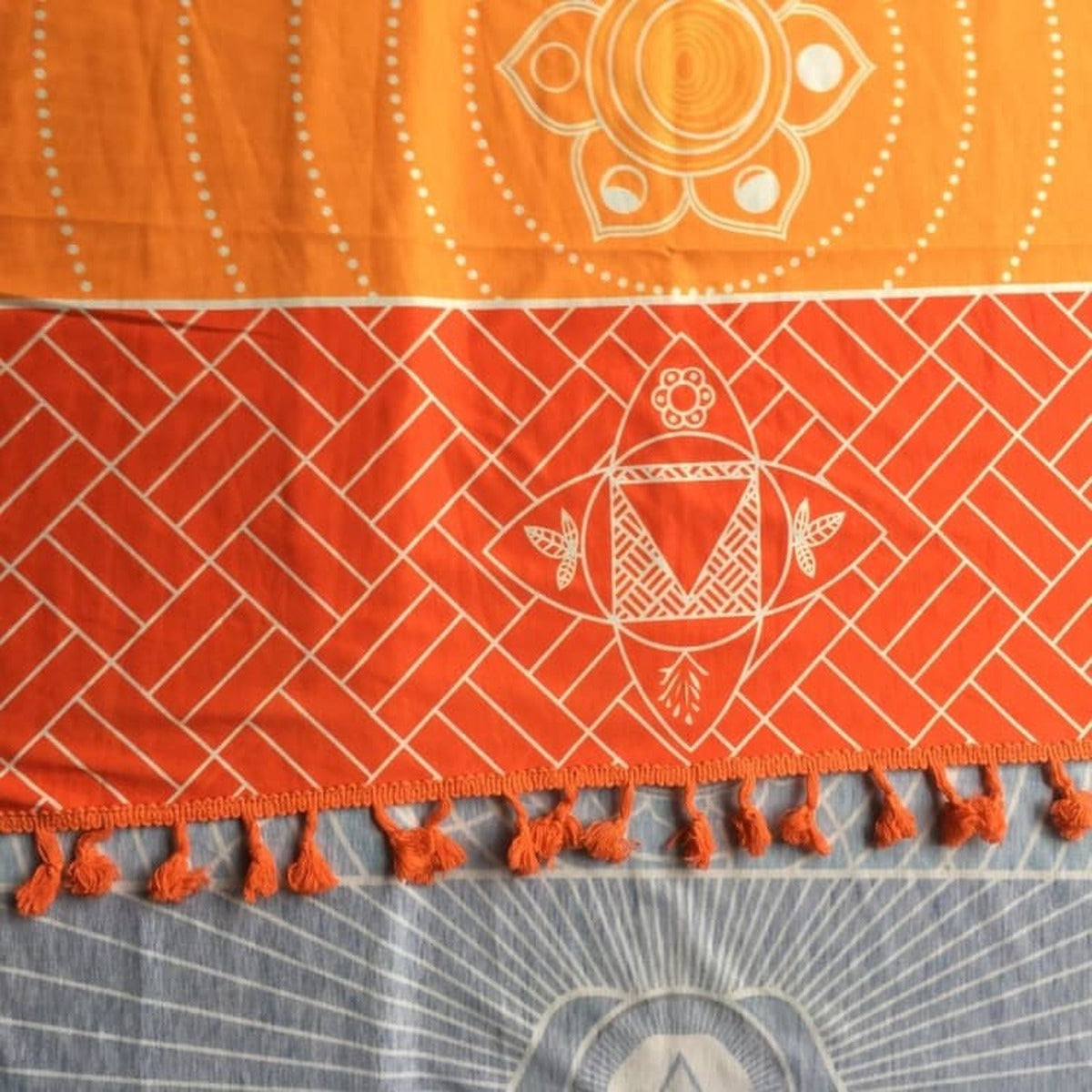 Toile des 7 chakras étincellants (100% coton) - decoration