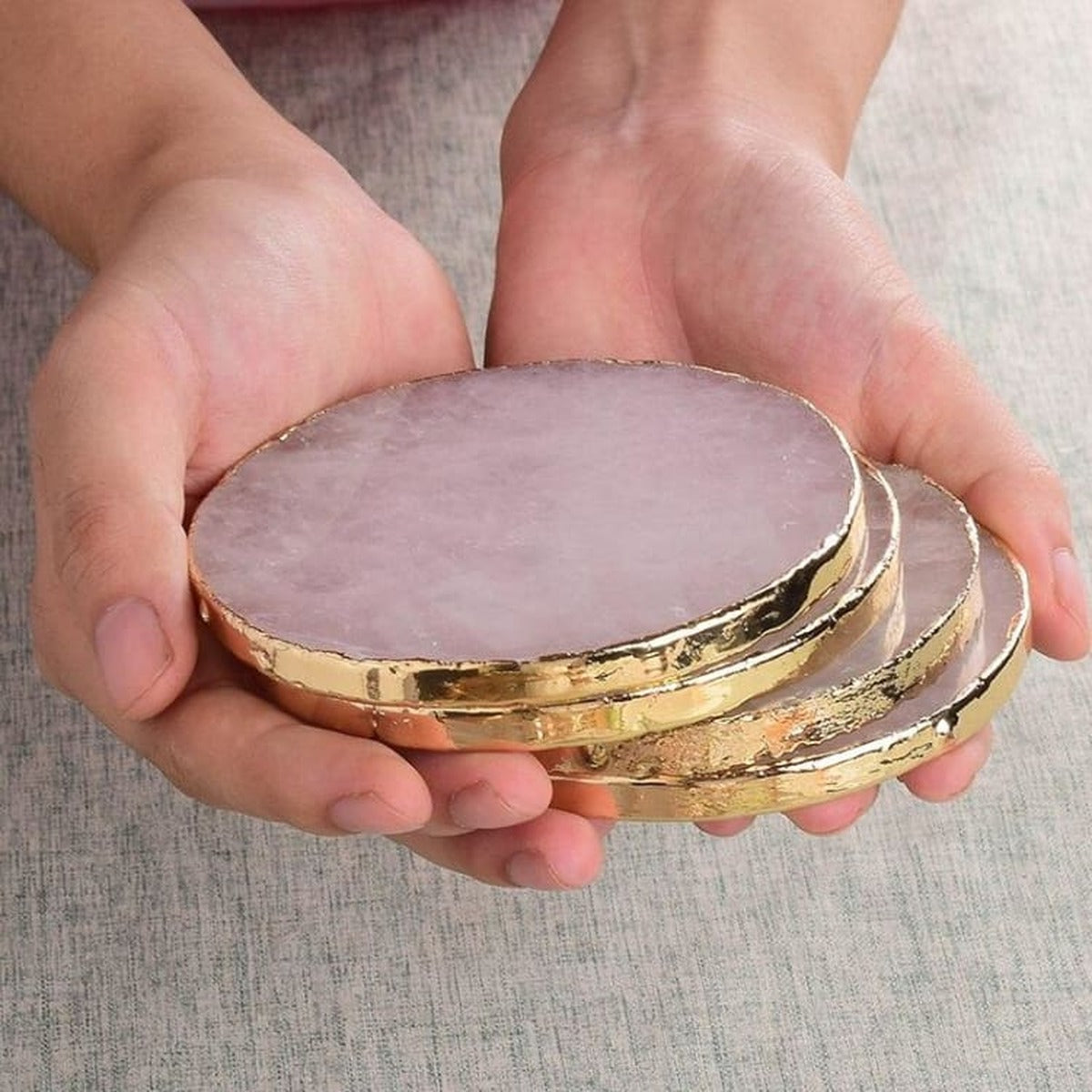 Dessous de verre en Quartz Rose