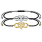 Bracelet de couple réglable avec symbol infini et coeur