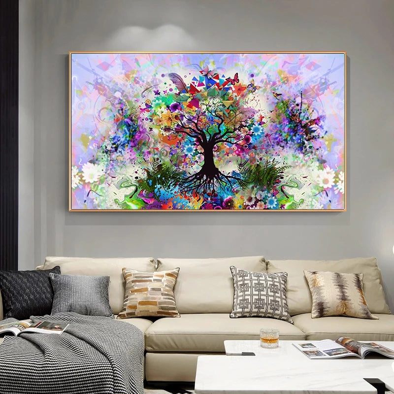 Tableau arbre de vie style aquarelle