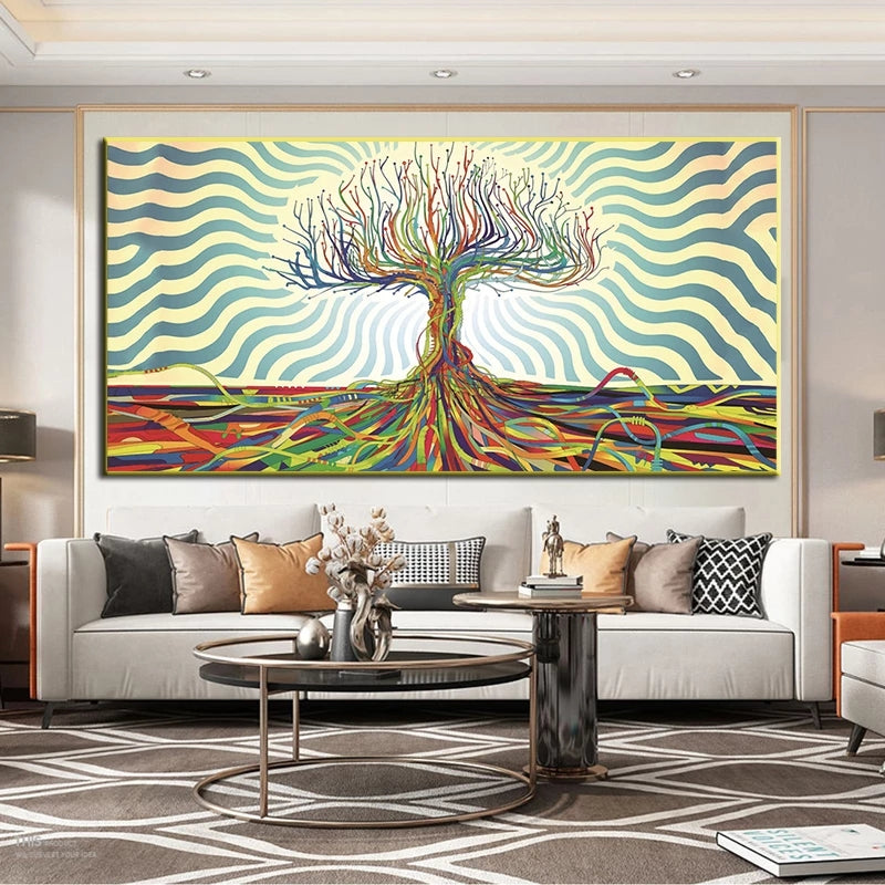 Tableau arbre de vie coloré