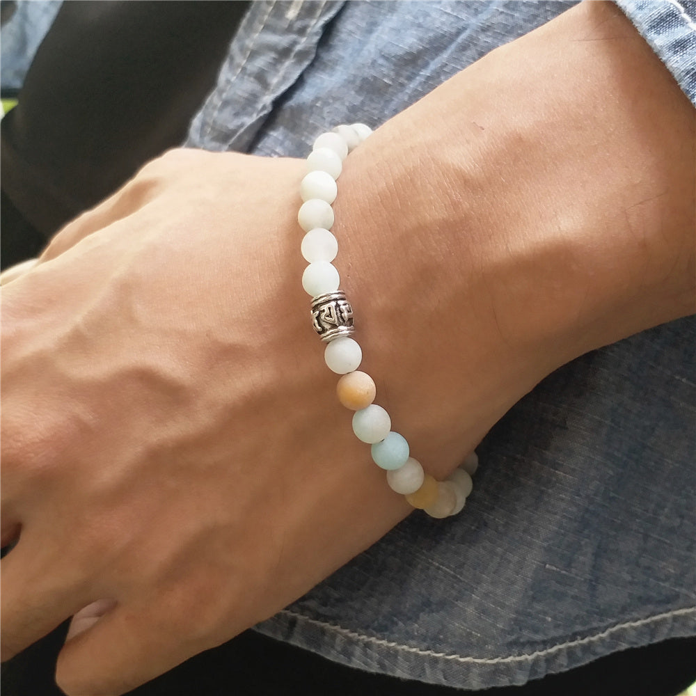 Bracelet tibétain avec perles d'amazonite Zen