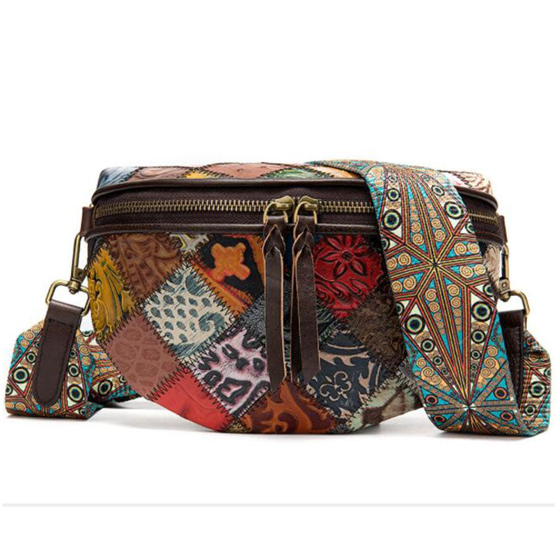 Sac à bandoulière femme style bohémien en cuir