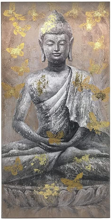 Tableau zen statue bouddhiste assise