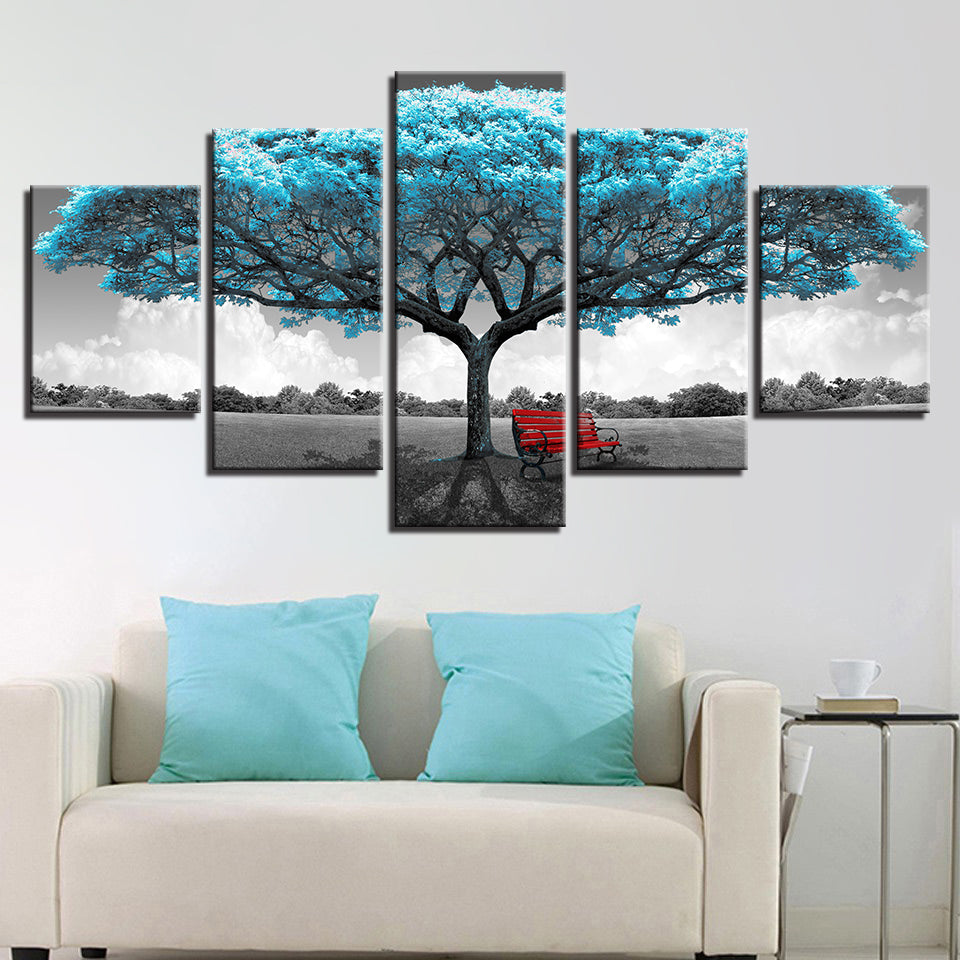 Tableau arbre de vie bleu