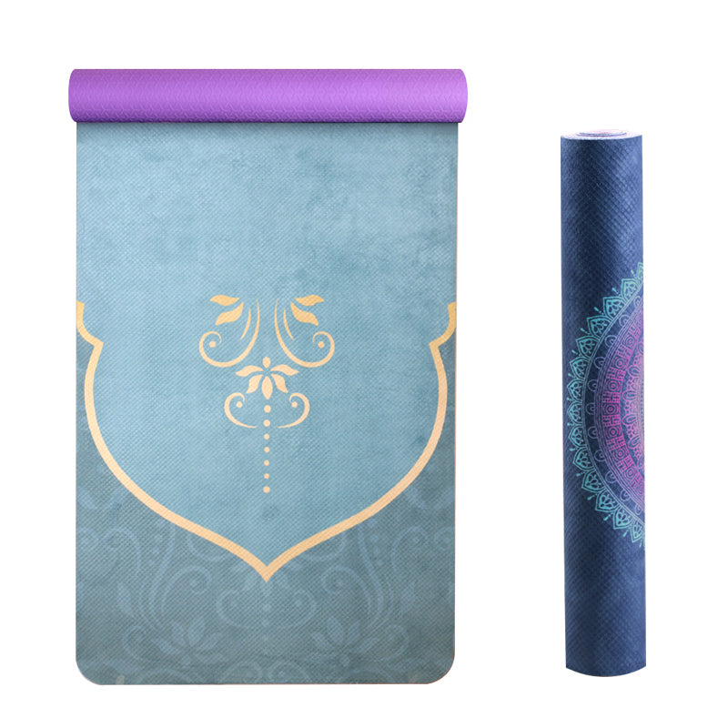 Tapis de Yoga en daim motif spirituelle