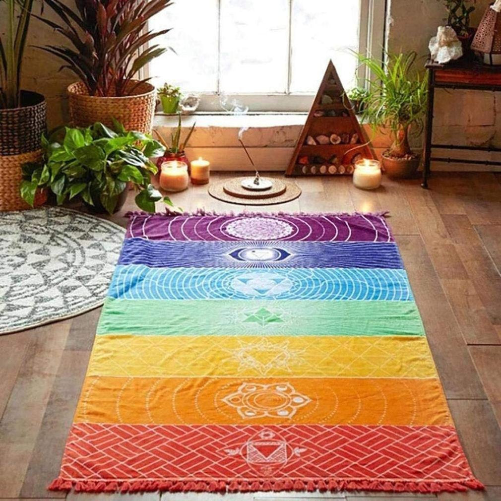 Tapis de Yoga de méditation 7 chakras