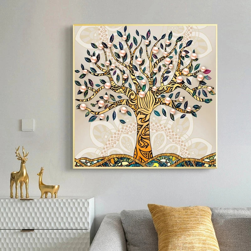 Tableau arbre de vie nordique abstraite