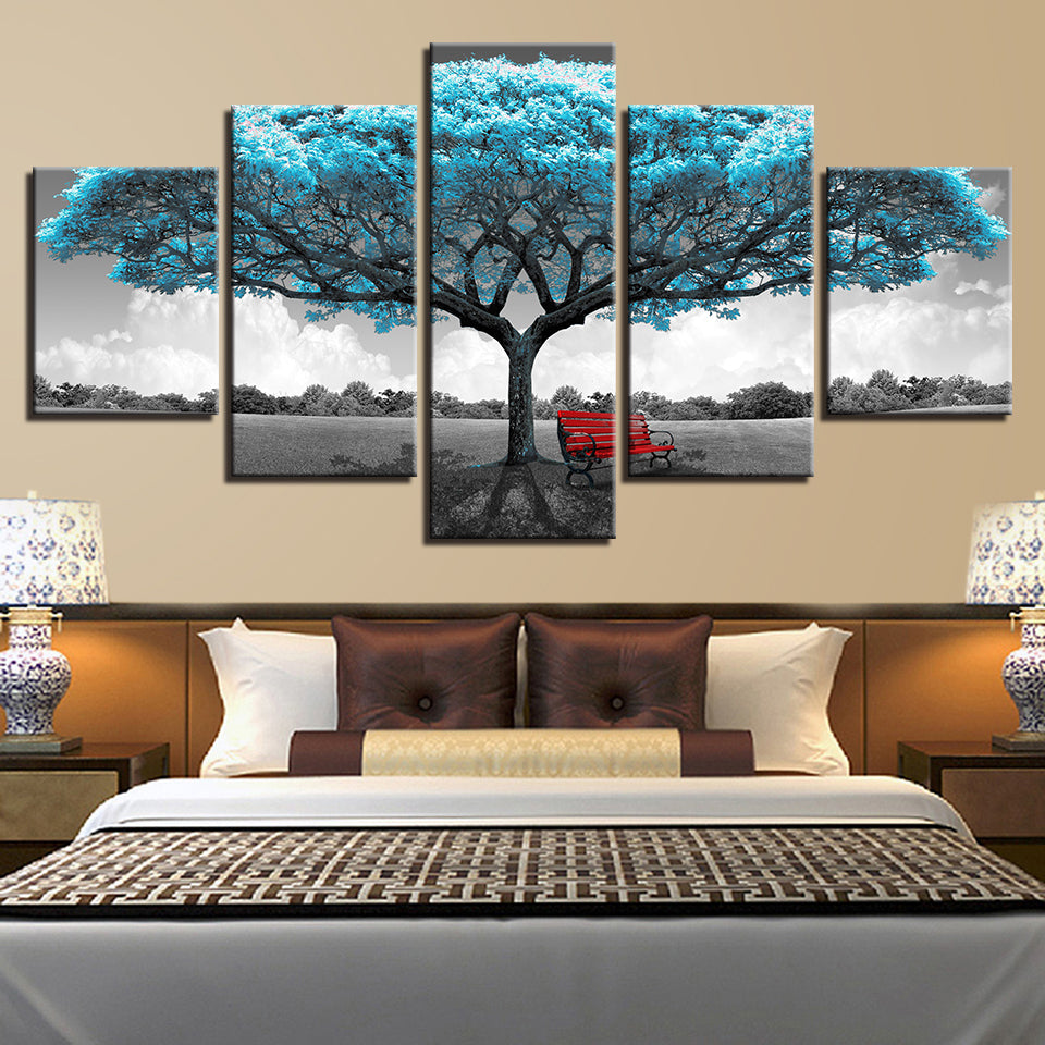 Tableau arbre de vie bleu