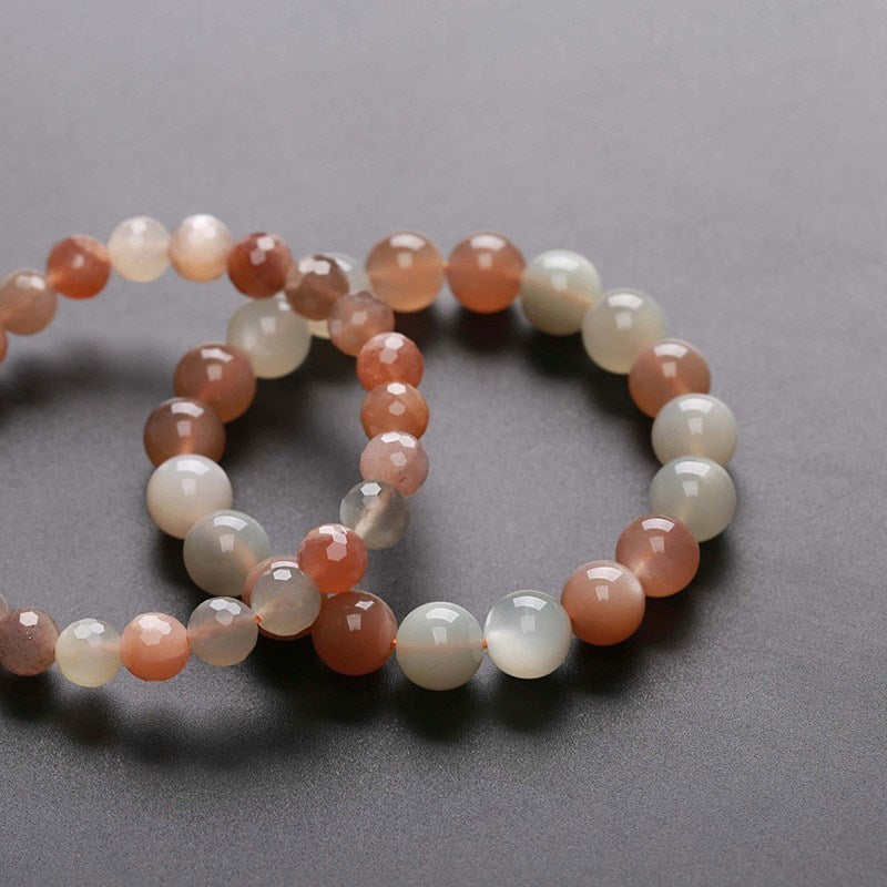 Bracelet pierre de lune  colorée naturelle pour femmes