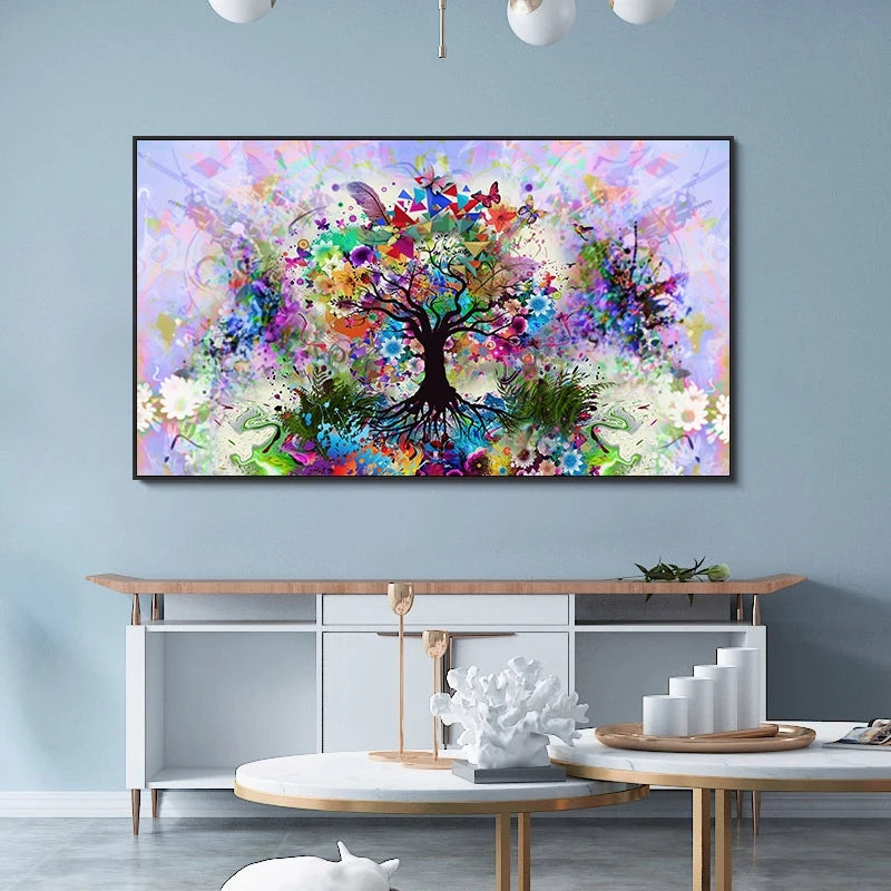 Tableau arbre de vie style aquarelle