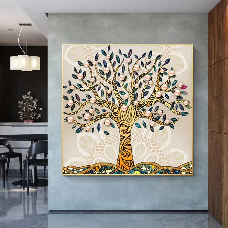 Tableau arbre de vie nordique abstraite