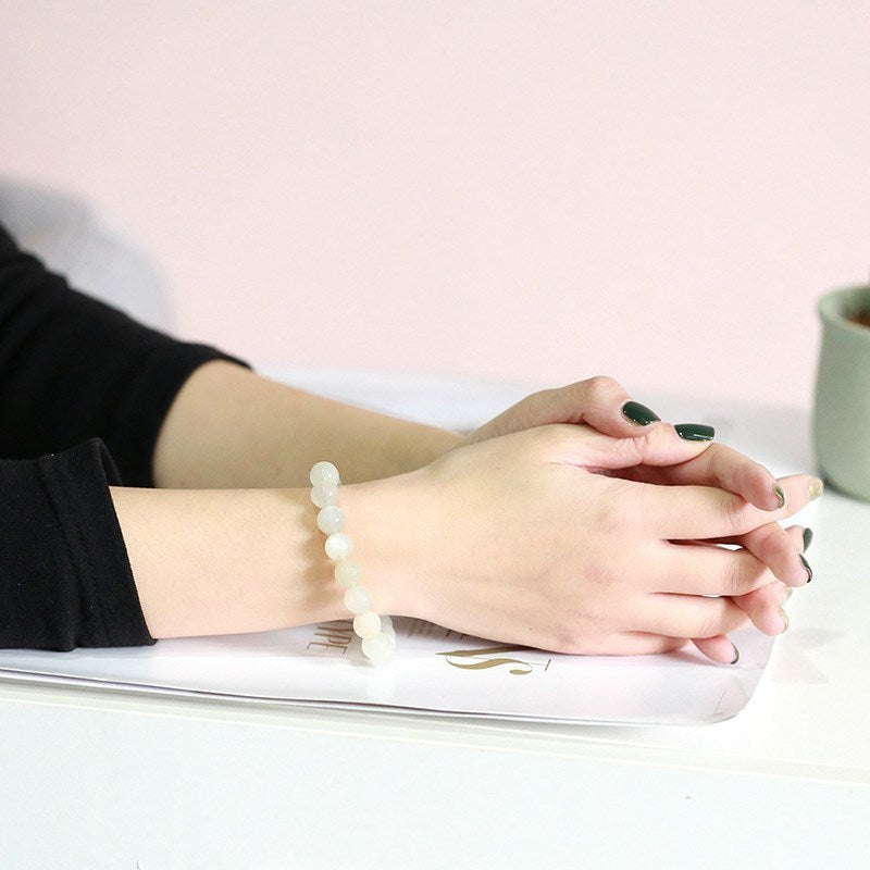 Bracelet pierre de lune blanche pour femmes