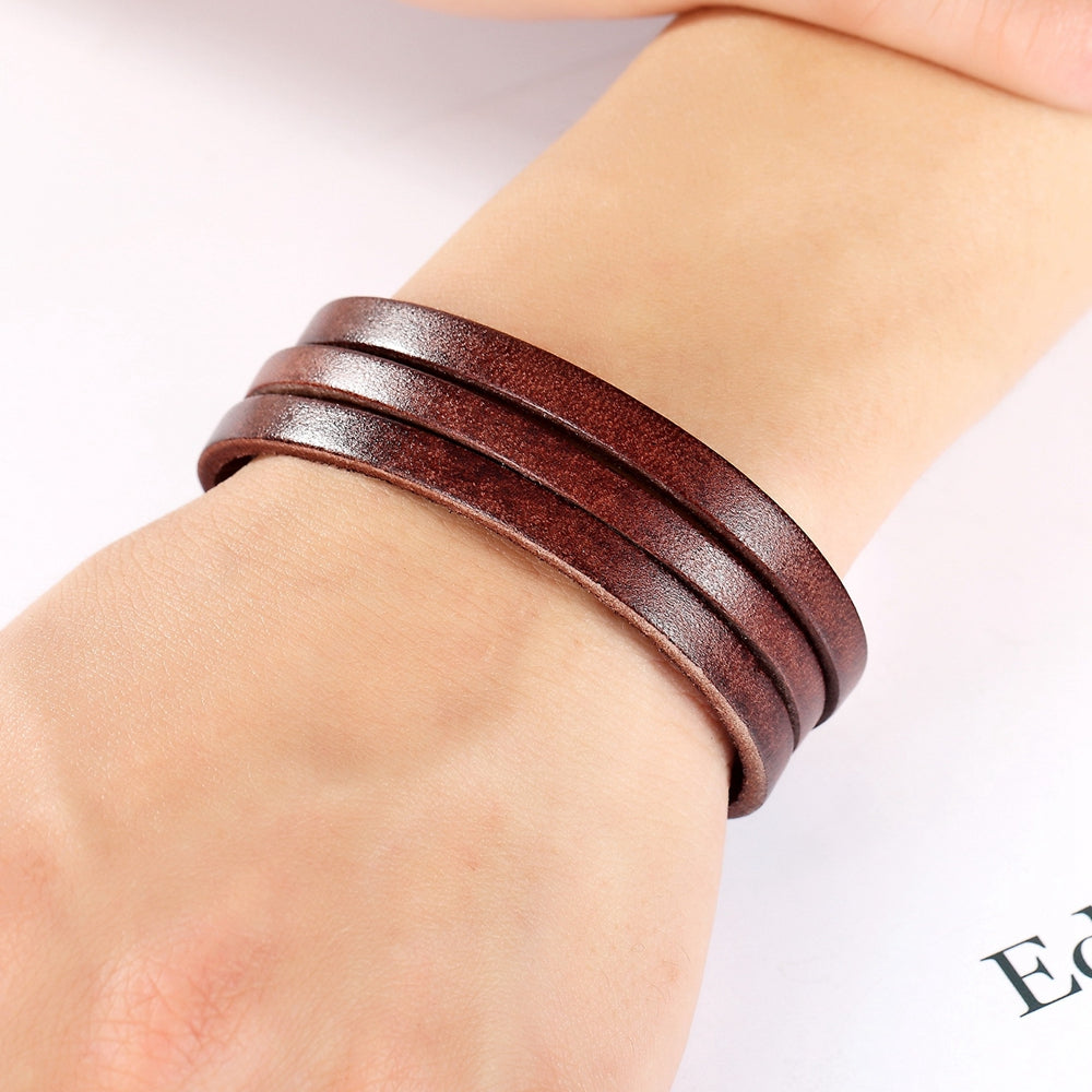 Bracelet pour homme en cuir style classique
