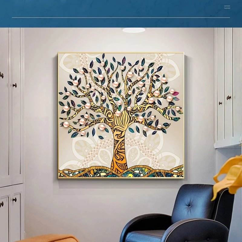 Tableau arbre de vie nordique abstraite