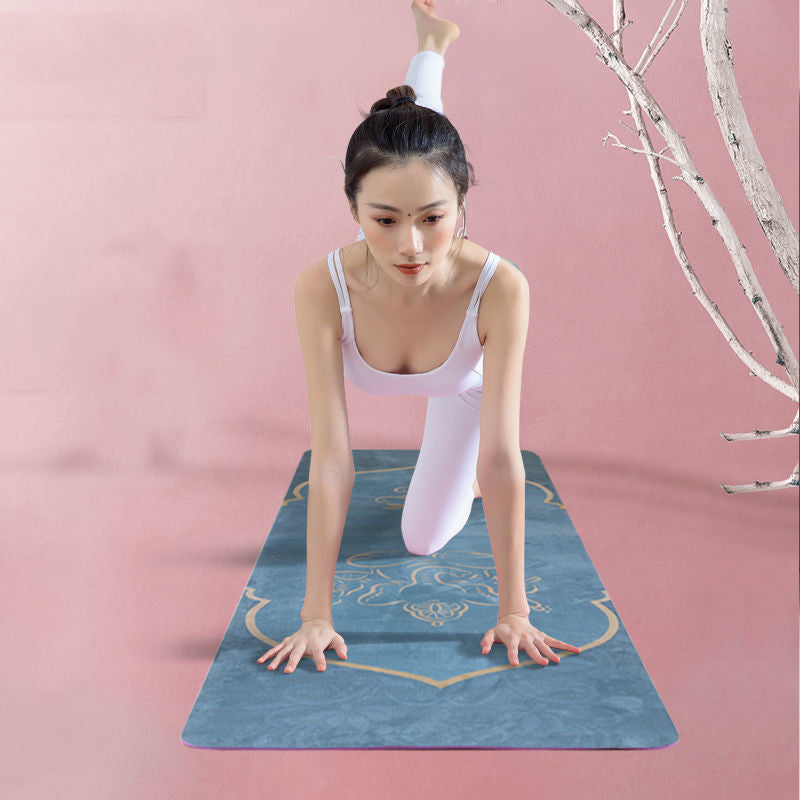 Tapis de Yoga en daim motif spirituelle