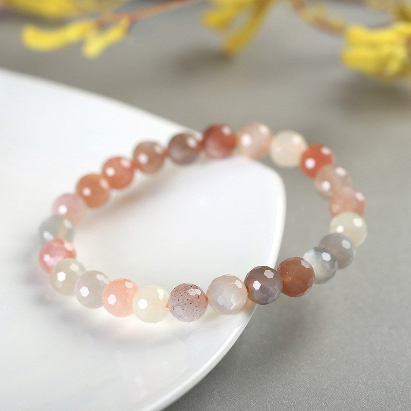 Bracelet pierre de lune  colorée naturelle pour femmes