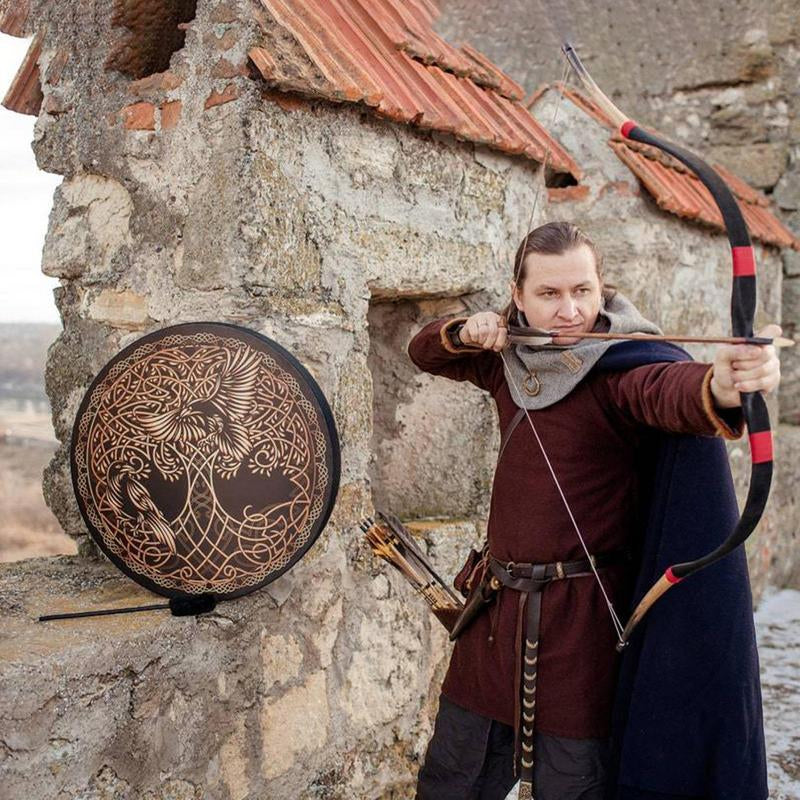 Tambour Chamanique arbre de vie avec oiseau sibérien