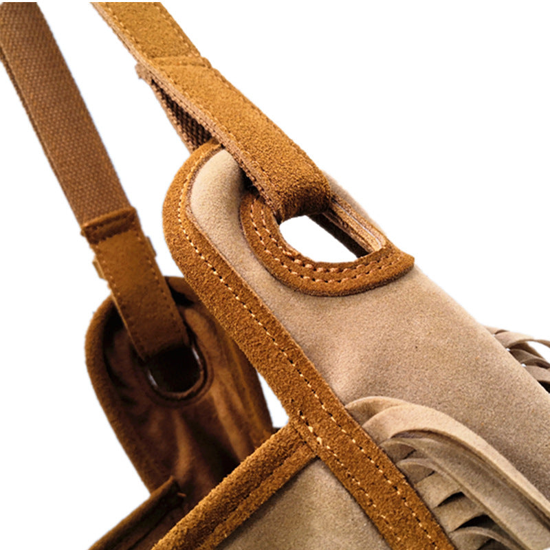 Sac à bandoulière femme à franges en cuir
