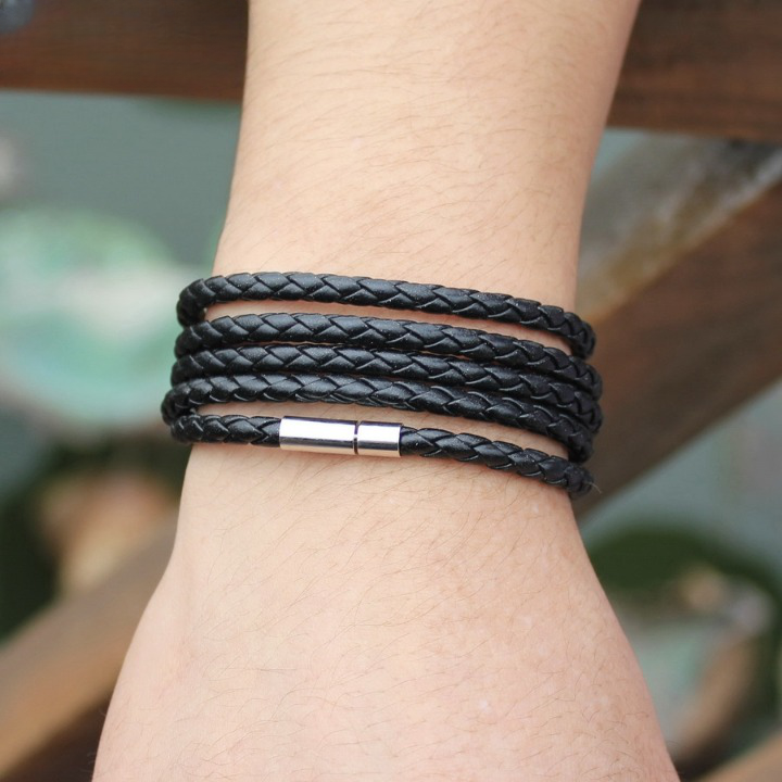 Bracelet pour homme style rétro en cuir