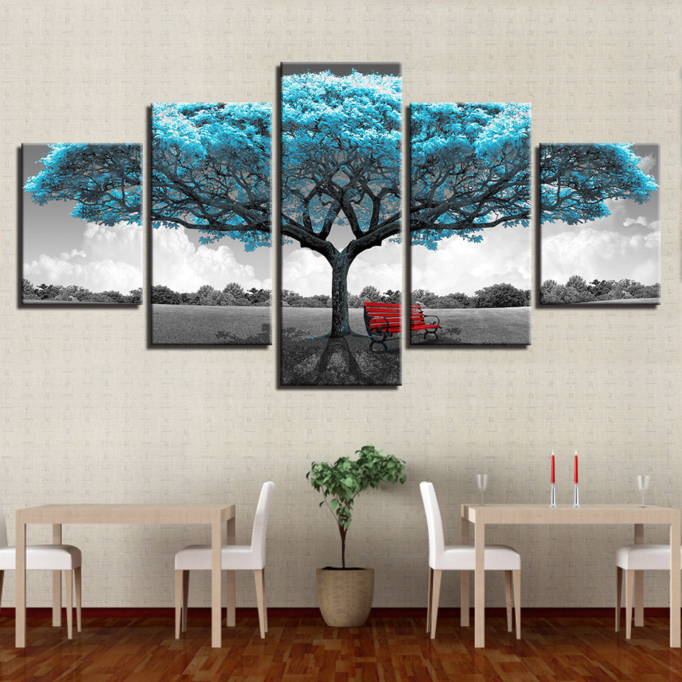 Tableau arbre de vie bleu