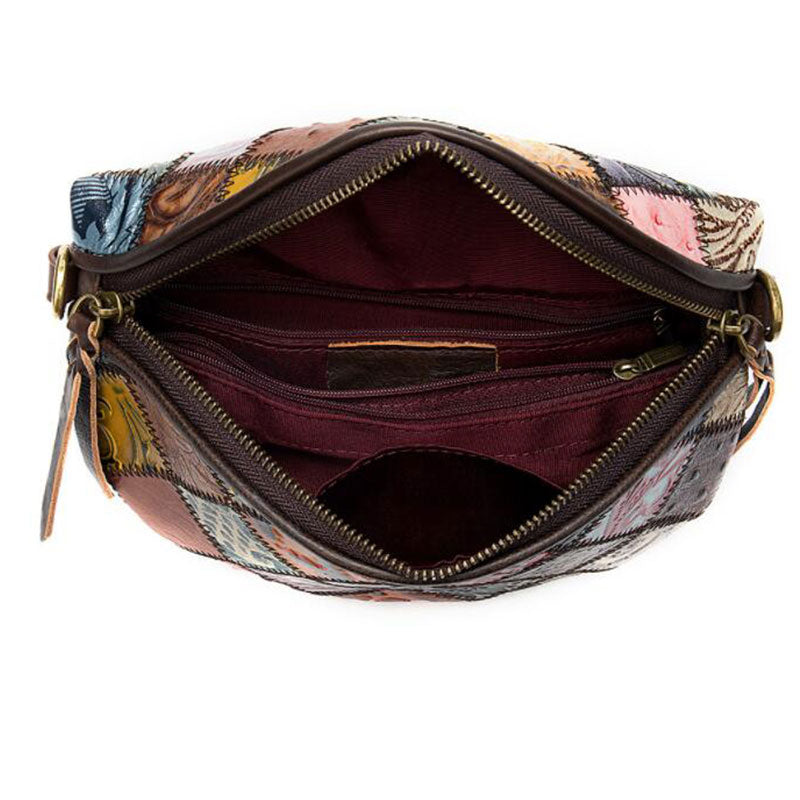 Sac à bandoulière femme style bohémien en cuir