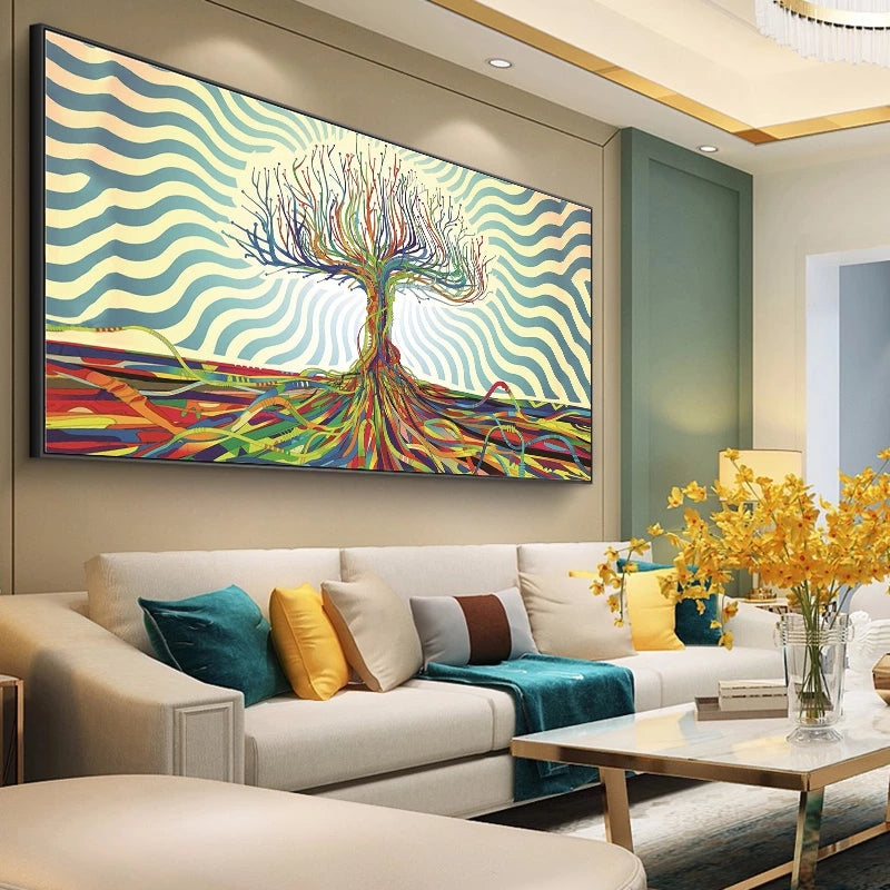 Tableau arbre de vie coloré