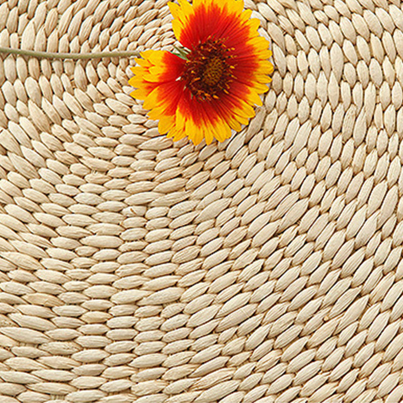 Coussin meditation tissé en paille ronde
