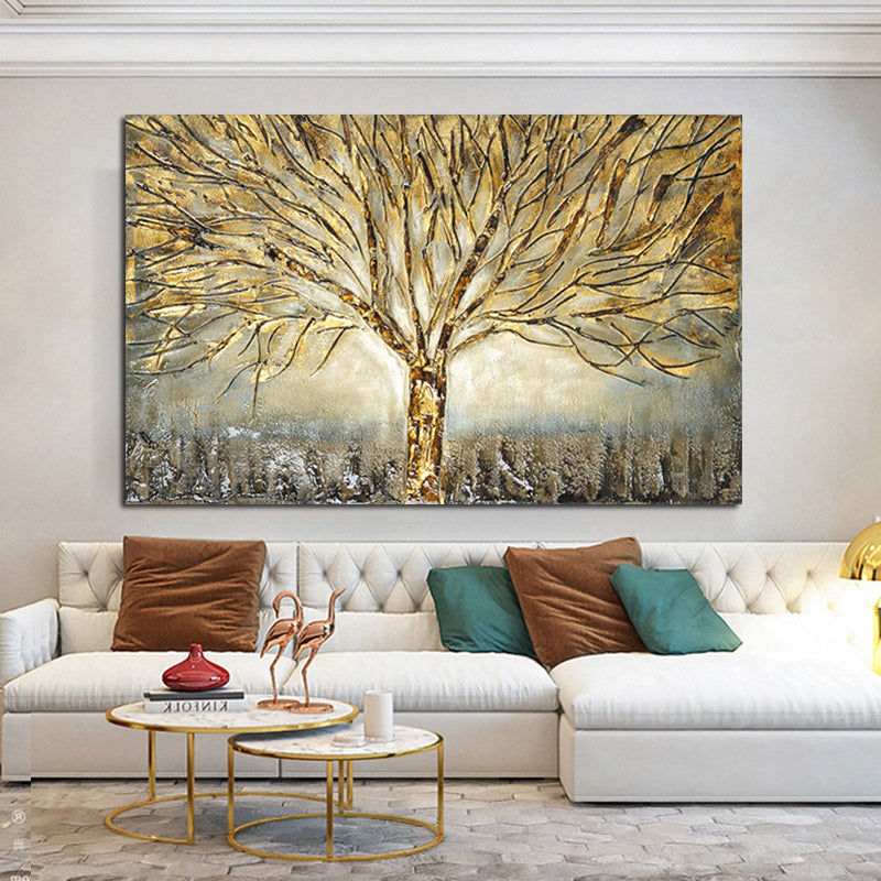 Tableau arbre de vie style peinture à l'huile