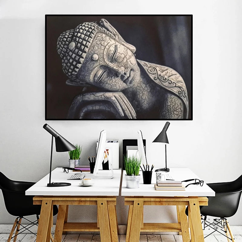Tableau bouddha endormi