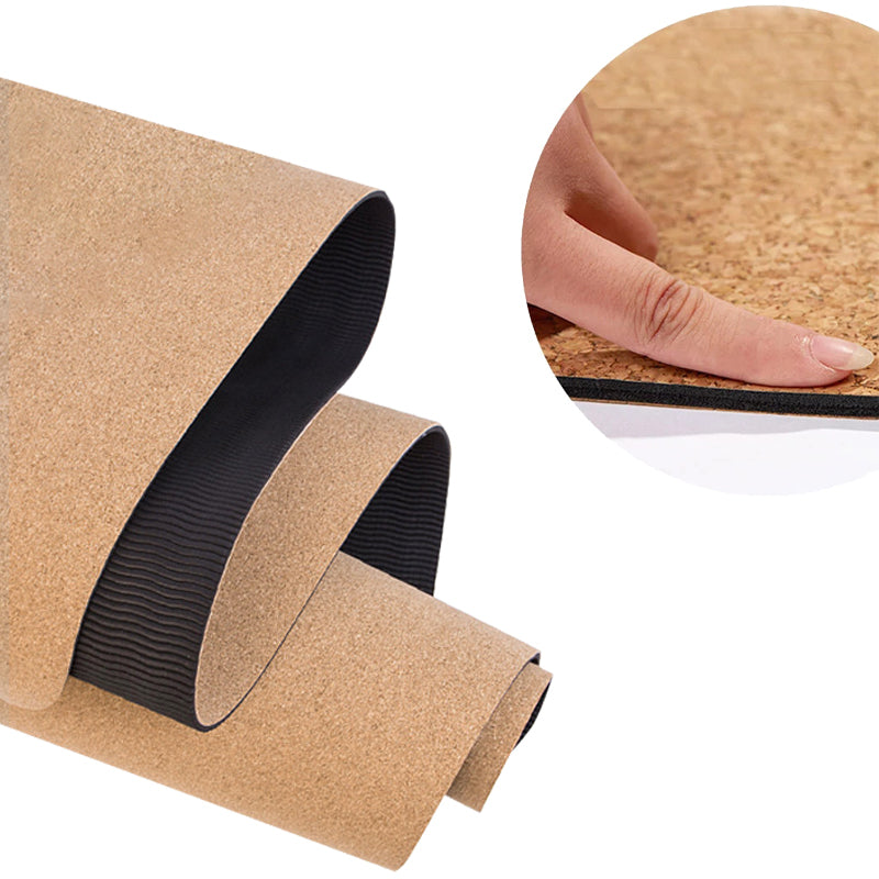 Tapis de Yoga en liège naturel antidérapant motif éléphant