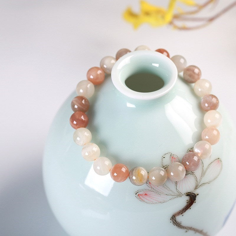 Bracelet pierre de lune  colorée naturelle pour femmes