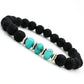 Bracelet pierre de lave avec perles naturelles Turquoises
