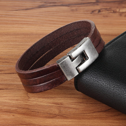 Bracelet pour homme en cuir style classique