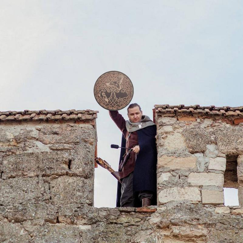 Tambour Chamanique arbre de vie avec oiseau sibérien