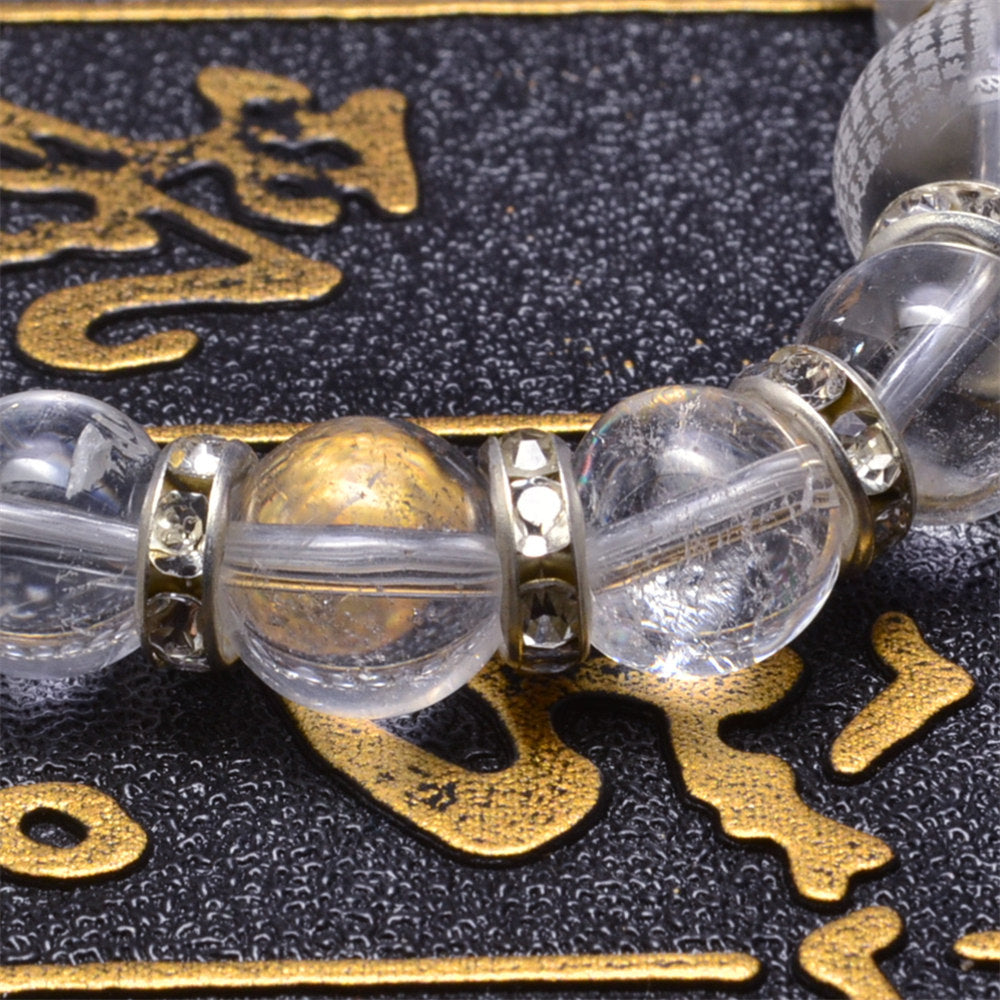 Bracelet tibétain en cristal naturel gravé