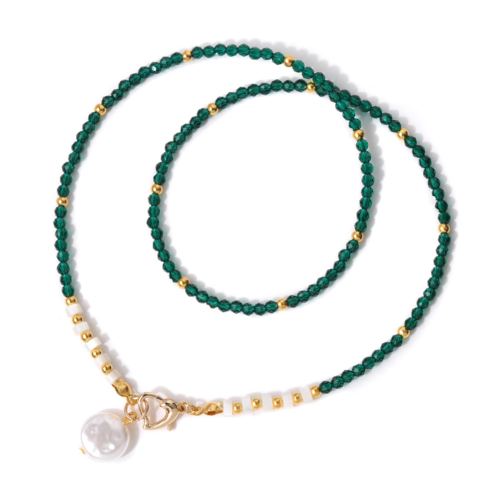 Collier en pierre naturelle avec pendentif en perles baroques pour femmes