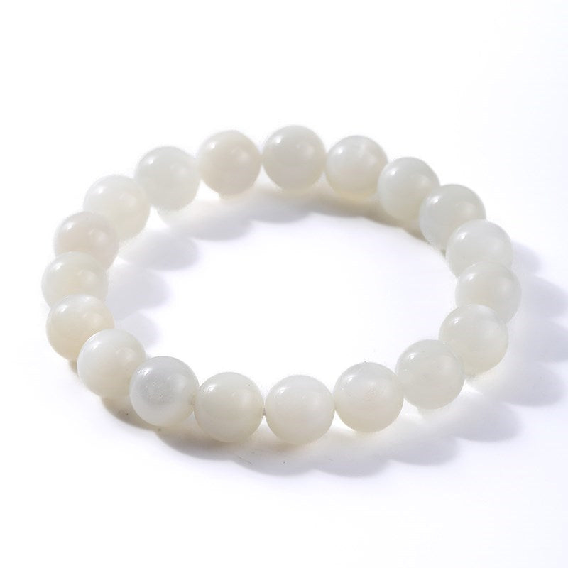Bracelet pierre de lune blanche avec perles énergétiques
