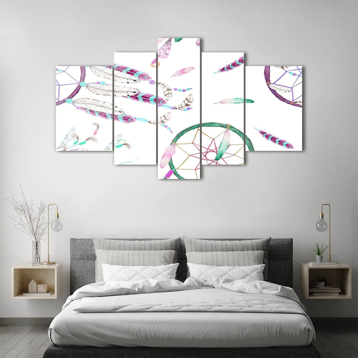 Tableau attrape-rêves coloré