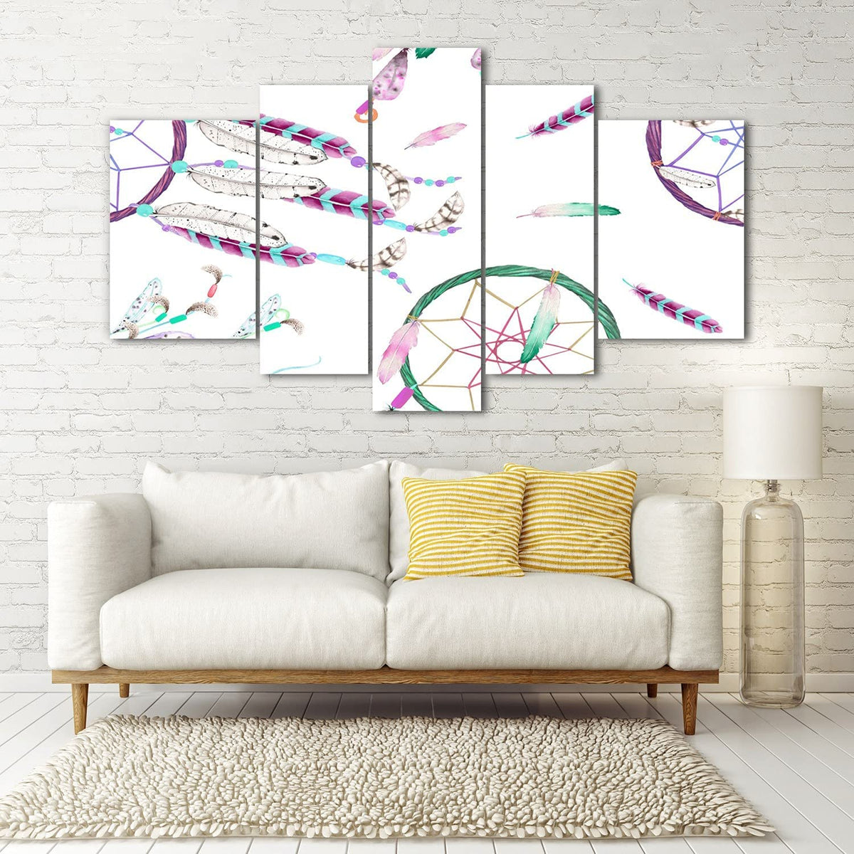 Tableau attrape-rêves coloré