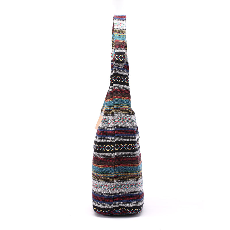 Sac à bandoulière femme en tissu tissé rétro
