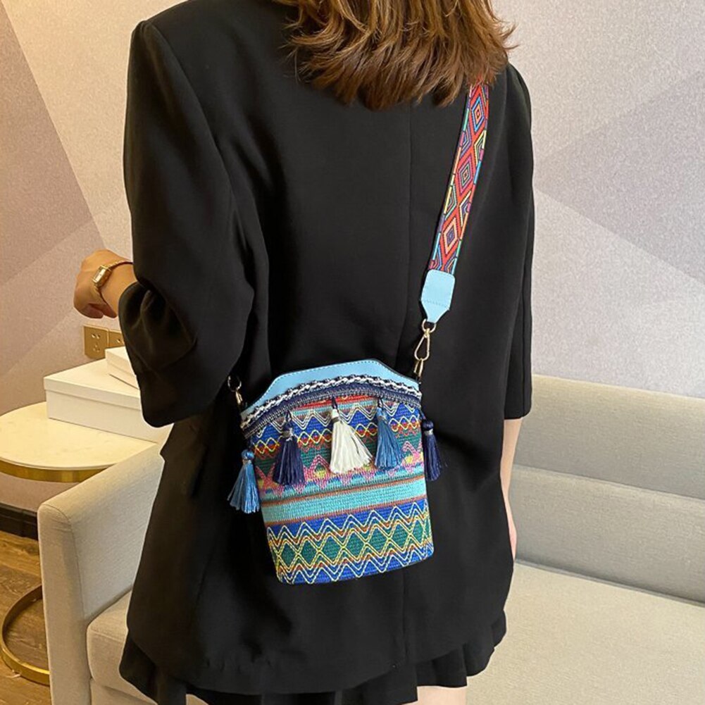 Sac à bandoulière femme ethnique tissé à la main