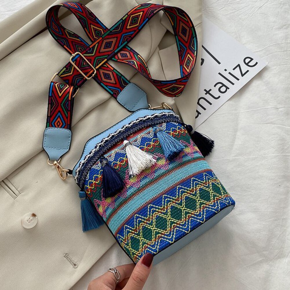 Sac à bandoulière femme ethnique tissé à la main