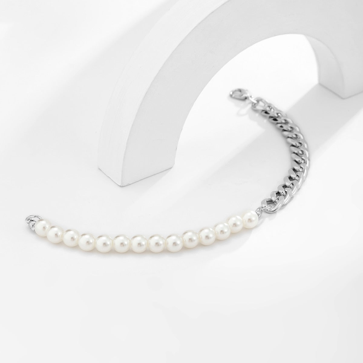 Bracelet perles homme avec chaine robuste