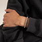 Bracelet perles homme couleur argent